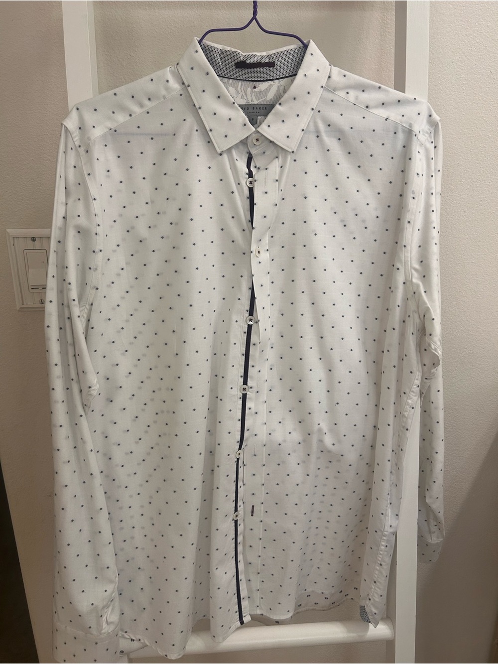 TedMen's White Polka Dot Button-Up Shirt